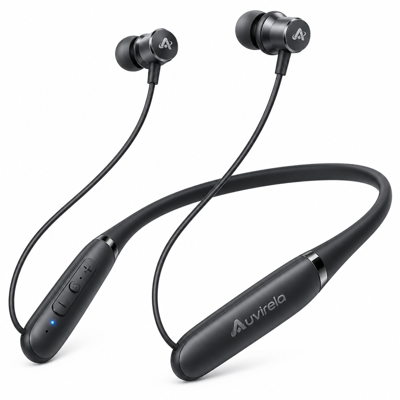 Auvirela™ FlexFit Wireless Neckband Earphones – Bluetooth 5.3, Lightweight In-Ear Headphones with Clear Calls & Long-Lasting Battery