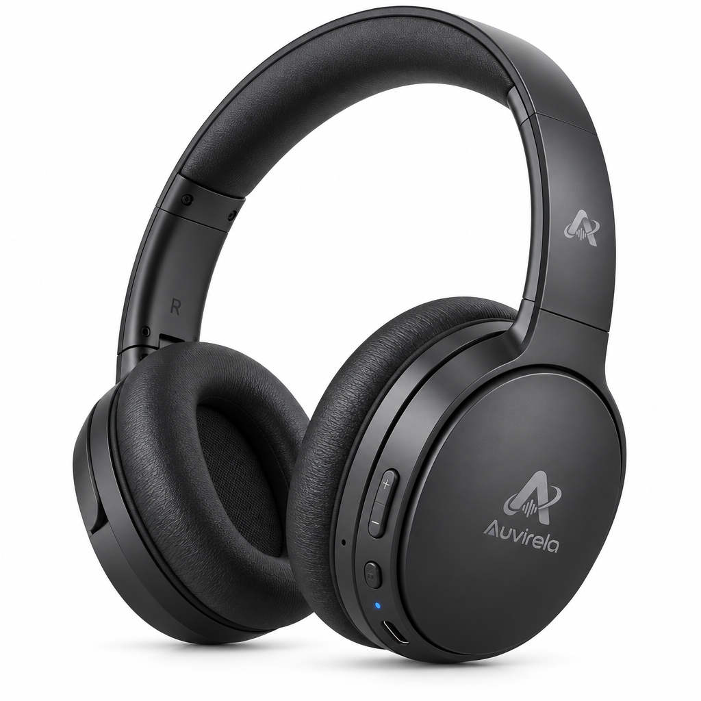 Auvirela™ Foldable Wireless Over-Ear Headphones – 50-Hour Playtime, Soft Cushioned Earpads & Easy Controls
