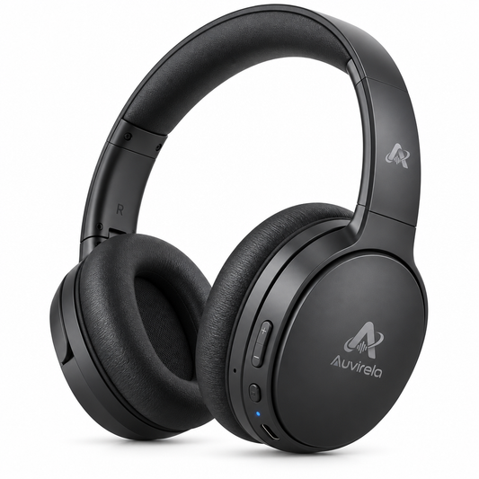Auvirela™ Foldable Wireless Over-Ear Headphones – 50-Hour Playtime, Soft Cushioned Earpads & Easy Controls