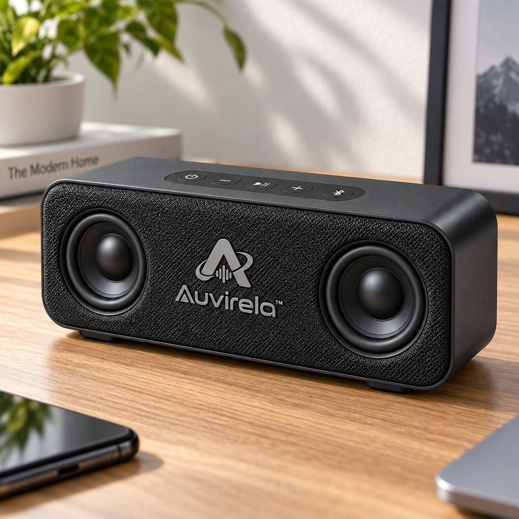 Auvirela™ Compact Stereo Bluetooth Speaker – Portable Wireless Speaker with Bluetooth 5.0, Rich Sound & Long-Lasting Playtime